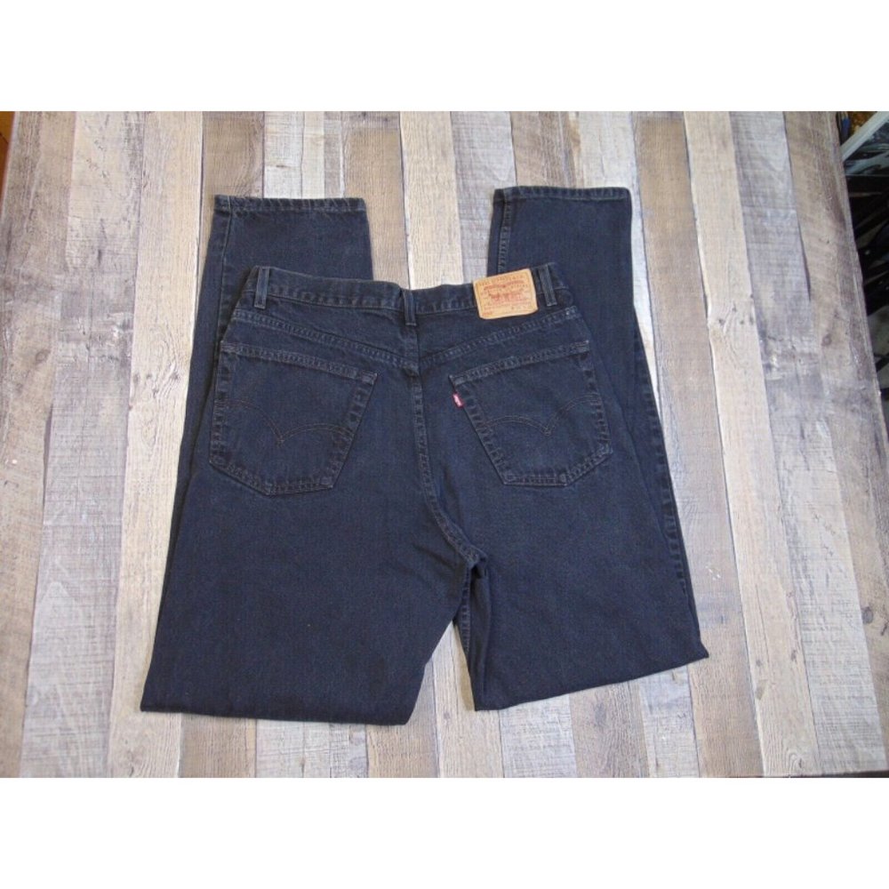 Levis 550 Men 36 x 36 Relaxed Fit Jeans Black Denim Straight Work USA 90s